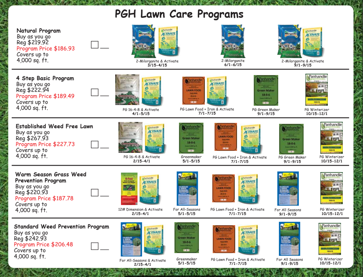 Warm Season Grass Weed Prevention Program